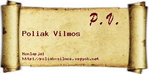 Poliak Vilmos névjegykártya
